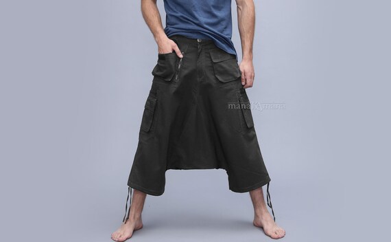Nizari Pants ~ cargo pocket goa tribal festival baggy aladdin harem trousers