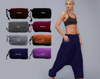 Harem  Pants, Aladdin Pants,  Harem Trousers in bag - Yoga Pants -Perfect gift  Cotton Afghani Pants - Alibaba Pants -  (not stratch)