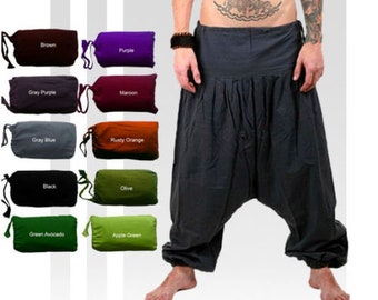 Plain Harem Pants in cotton Bag, Pure cotton Aladdin pants, yoga pants for Men and Women - perfect gift