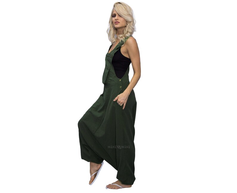 Harem jumpsuit Women Baggy wide leg overalls Pure cotton Etsy