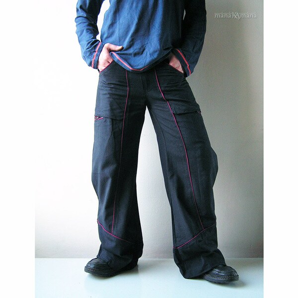 Traveller Bell Bottom pants -  Multi pockets  -  Groovy Trousers  - Men's - Woman -   Hippie - Cargo - Fashion