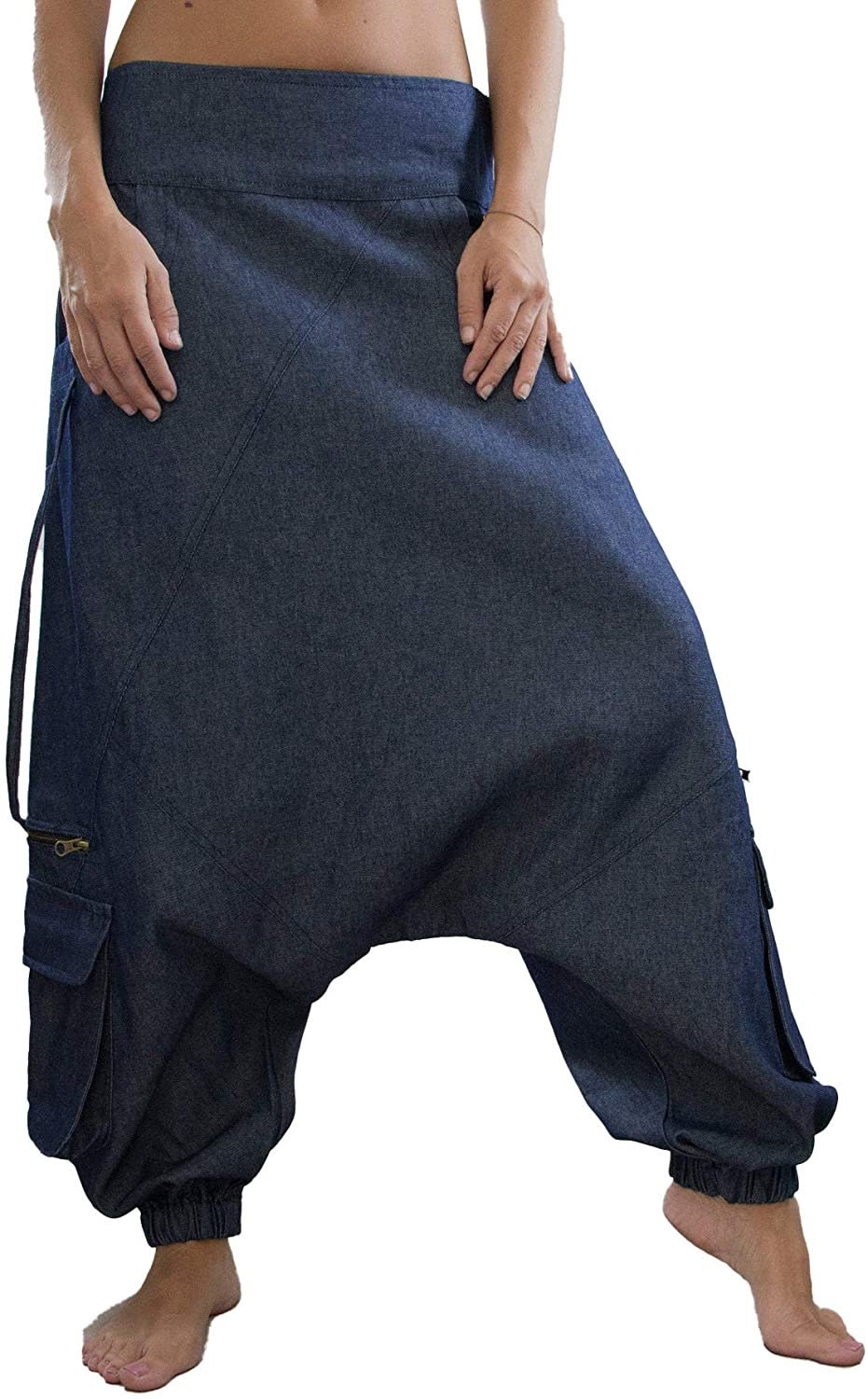 Jeans Harem Pants Drop Crotch Pants Winter Denim Boho - Etsy UK