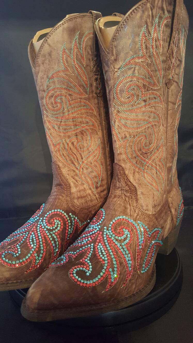 swarovski crystal cowgirl boots