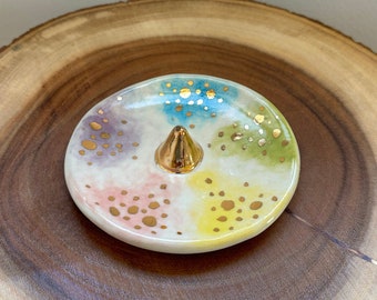 Gold Speckled Rainbow Incense Holder