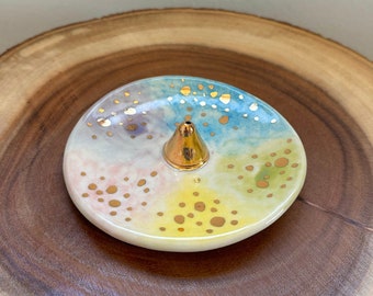 Gold Speckled Rainbow Incense Holder