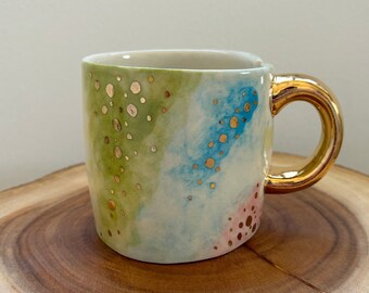 Gold Speckled Rainbow Coffee Mug