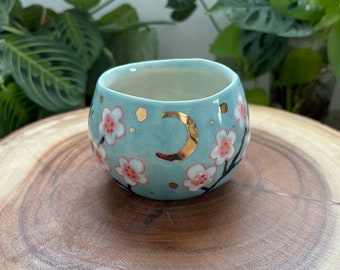 Japanese Cherry Blossoms Moon Yunomi Cup