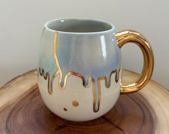 Drippy Rainbow Gold Mug