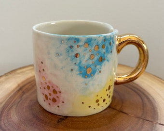 Gold Speckled Rainbow Coffee Mug