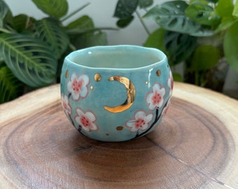 Japanese Cherry Blossoms Moon Yunomi Cup