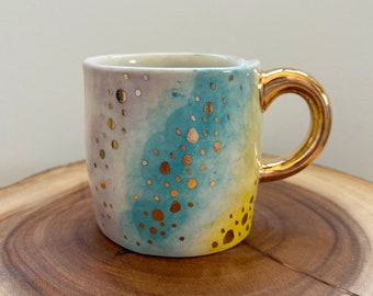 Gold Speckled Rainbow Coffee Mug