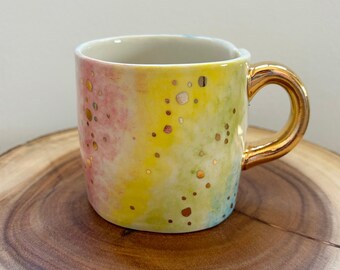 Gold Speckled Rainbow Coffee Mug