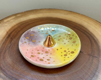 Gold Speckled Rainbow Incense Holder