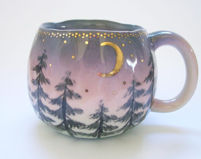 Forest Moon Mug in Purple