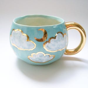Cloudy Gold Moon Mug