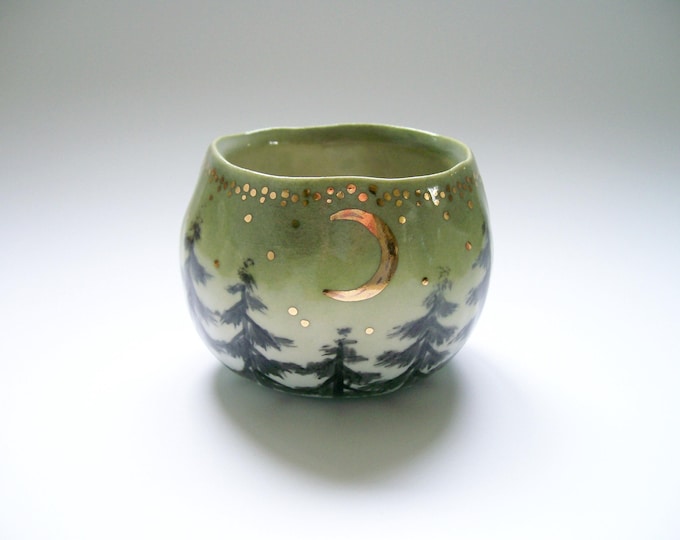 Forest Moon Yunomi Cup in Green Ombre