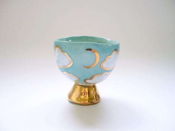 Cloudy Gold Moon Mini Goblet
