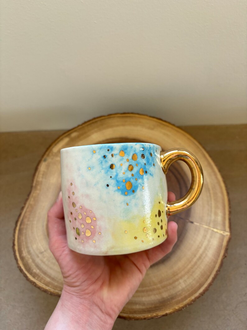 Gold Speckled Rainbow Coffee Mug image 3
