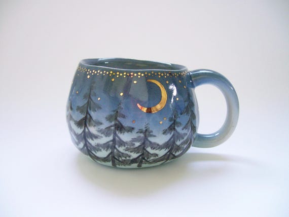 Forest Moon Mug in Blue