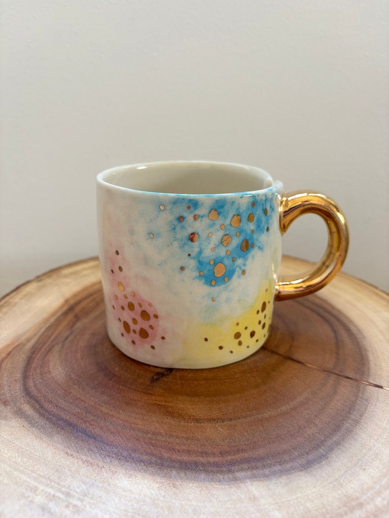 Gold Speckled Rainbow Coffee Mug image 1