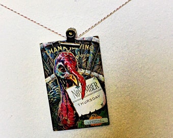 Vintage Thanksgiving Postcard, 1910&#39;s Chromo Lithograph postcard, Holiday Ephemera