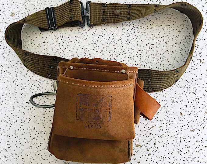 Vintage Leather Tool Belt, 1960’s Action Leathercraft Carpenter’s Tool ...