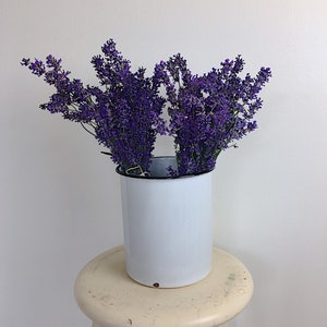 Vintage French Farmhouse Enamel Container, Rustic Kitchen Storage