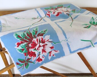 Large 57 x 100 Floral Tablecloth Damask Pinks Yellow Purple Full Bloom Flowers Picnic Summer Spring Wedding