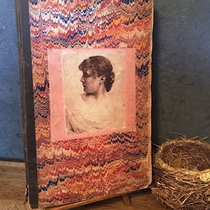 Vintage Newspaper and Political Cartoons, Repurposed Antique Ledger