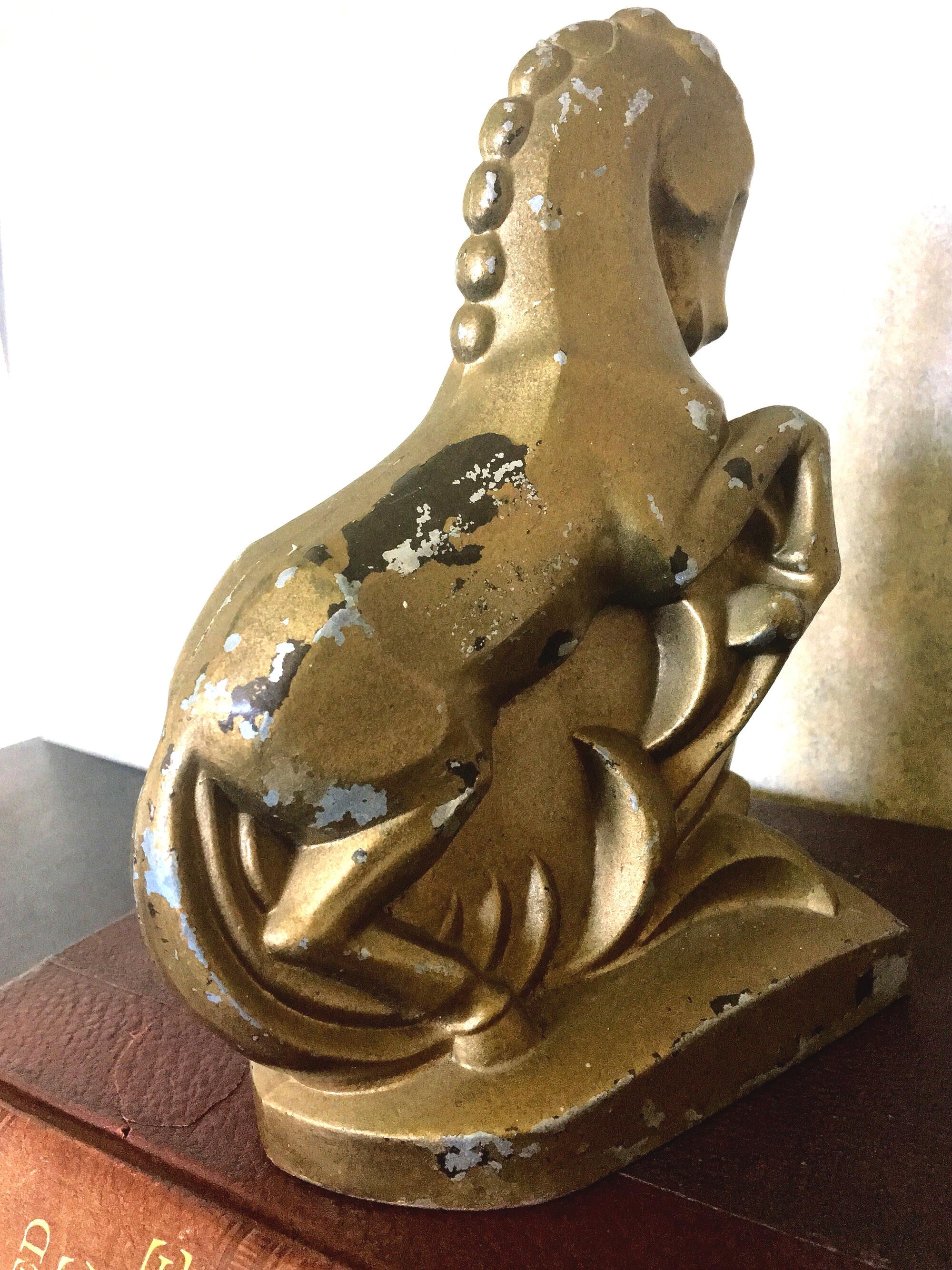 Vintage Art Deco Horse Bookend, 1920's Cast Metal Horse