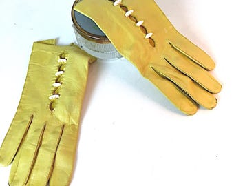 Vintage French Kidskin Leather Driving Gloves, size 7