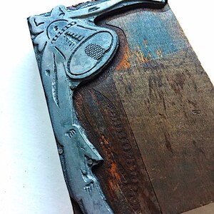 Vintage Christmas Print Block, Antique Letterpress Holiday Bell & Bow ...