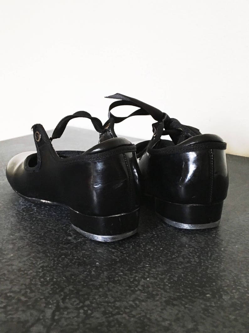 Vintage Black Patent Leather Tap Shoes Little Girl Taps Size - Etsy
