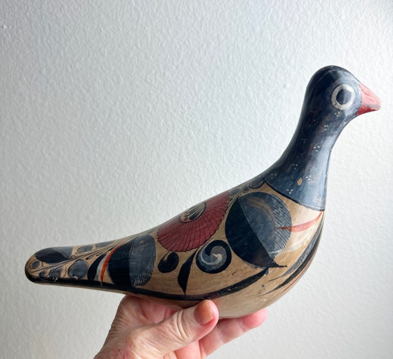 Vintage Mexican Tonala Pottery Hand Painted Bird | eBay