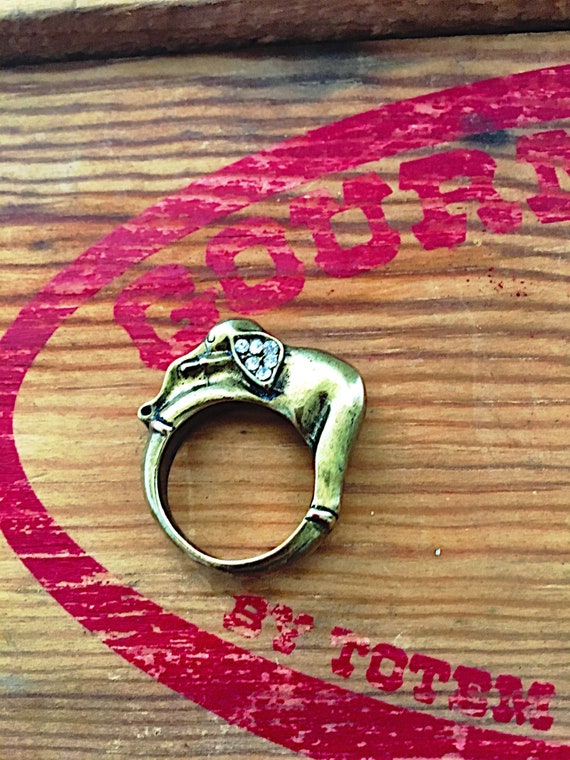 Vintage Sterling Silver Elephant Ring Size 8.75 | eBay