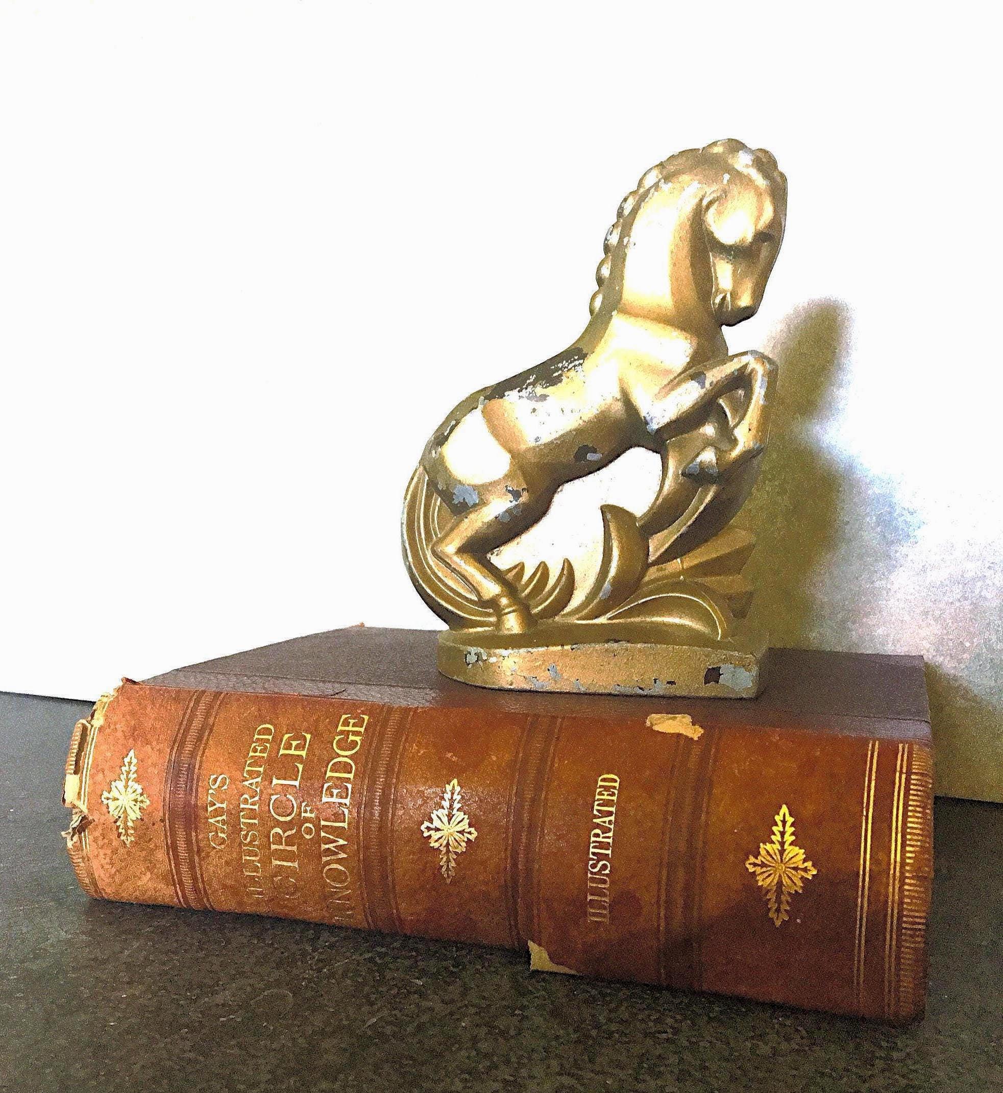Vintage Art Deco Horse Bookend, 1920's Cast Metal Horse