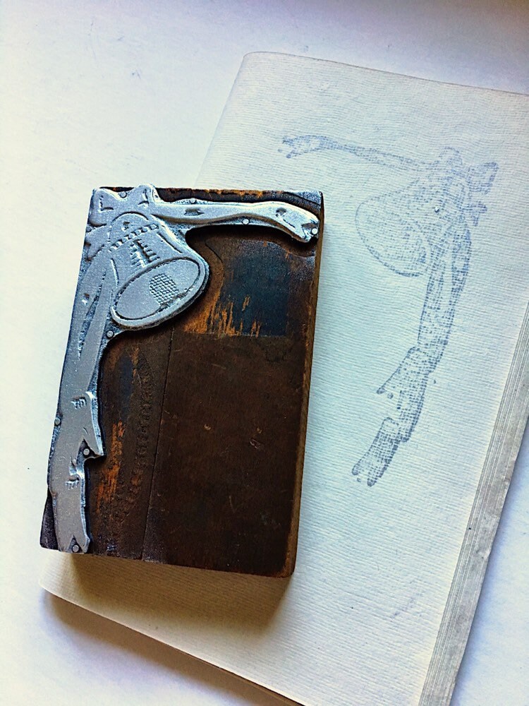 Vintage Christmas Print Block, Antique Letterpress Holiday Bell & Bow ...