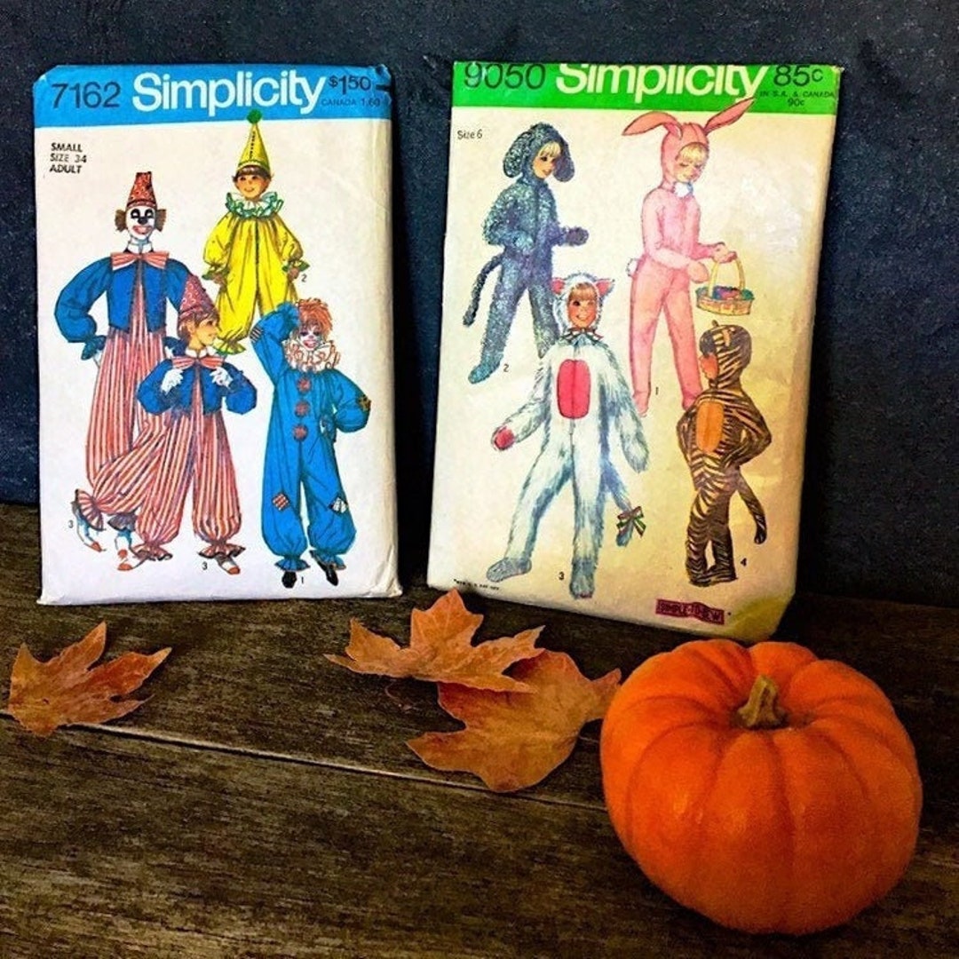 Vintage Halloween Costume Patterns, 1970's Simplicity Sewing Patterns ...