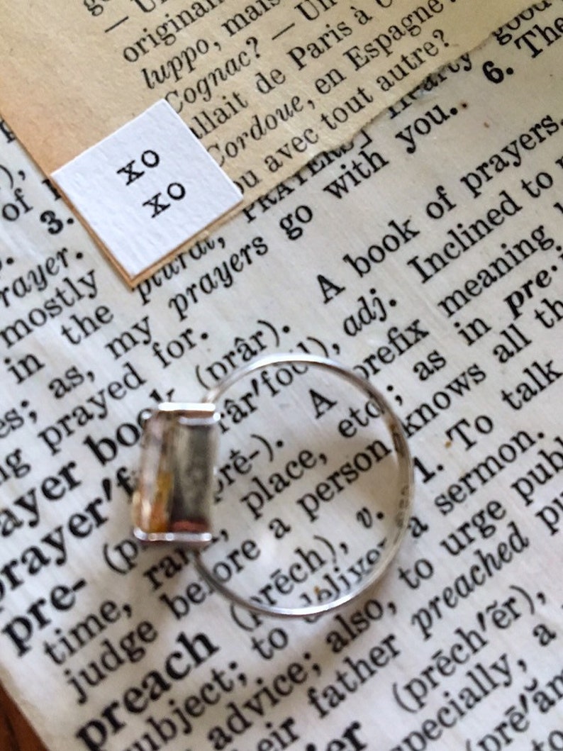 Sterling Silver setting Vintage Golden Rutilated Quartz Ring