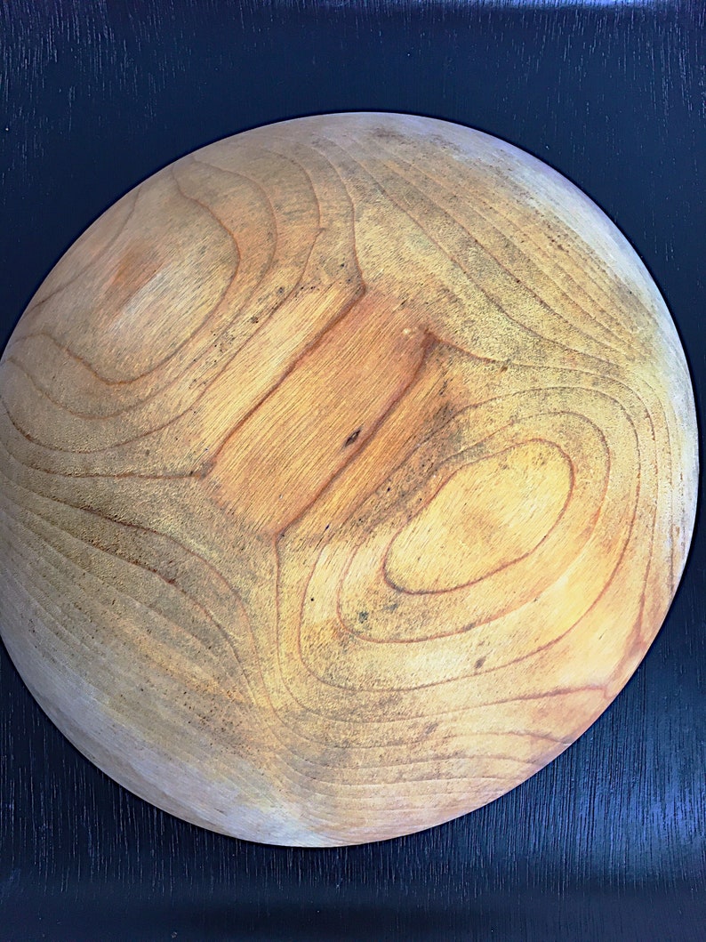 Vintage Wooden Dough Bowl Out of Round Primitive Turned Bowl Etsy