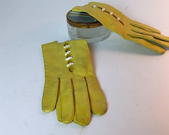 Vintage French Kidskin Leather Driving Gloves, si… - image 3