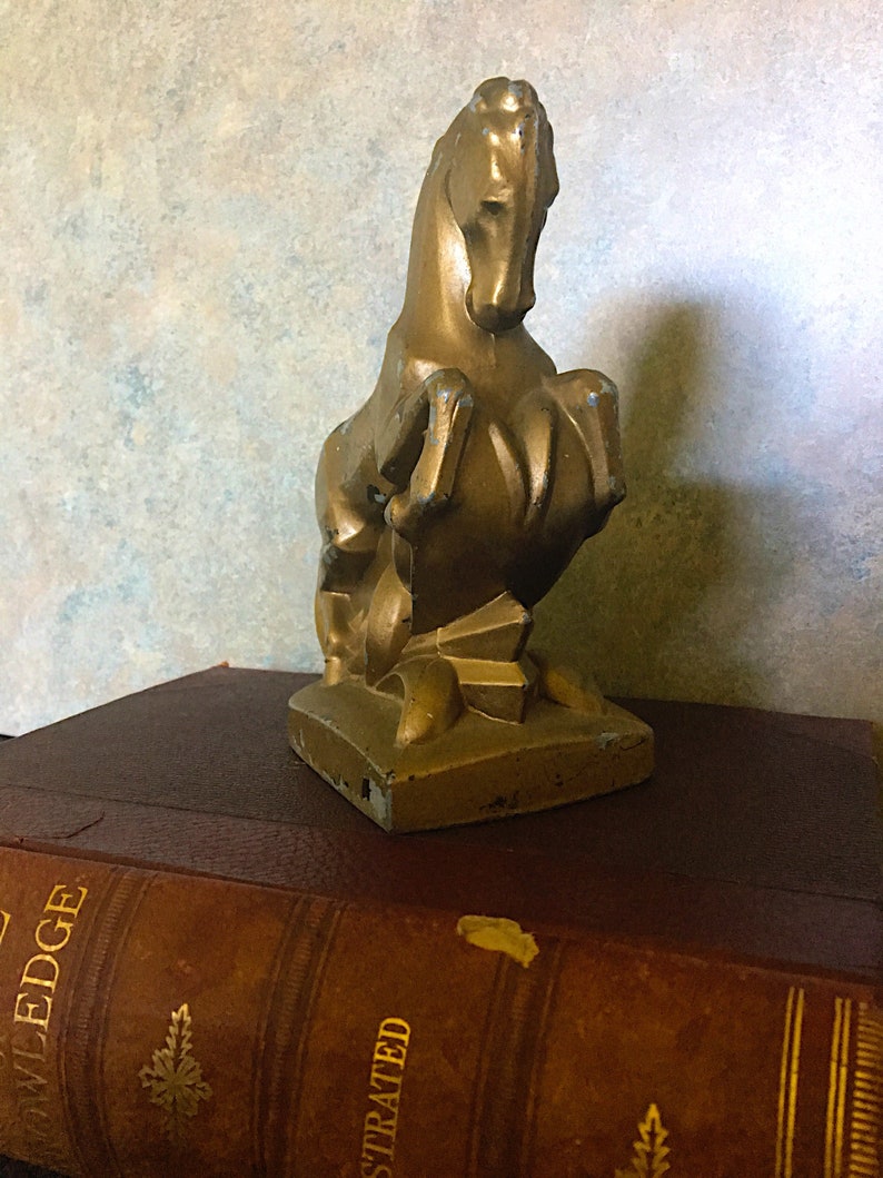 Vintage Art Deco Horse Bookend 1920's Cast Metal Horse Etsy