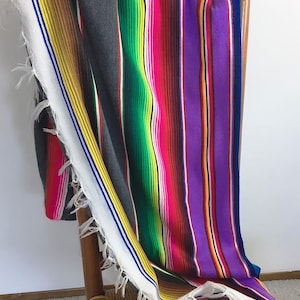 Vintage Saltillo Blanket, Mexican Serape, Colorful Mexican Blanket