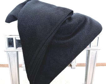 Vintage Black Cashmere Shawl: Large thick Wool Travel Wrap, 1990 Nordstrom