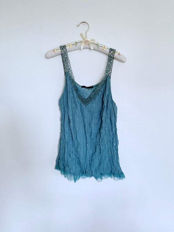 Vintage Sequined Camisole Top, Sparkly Party Blou… - image 1