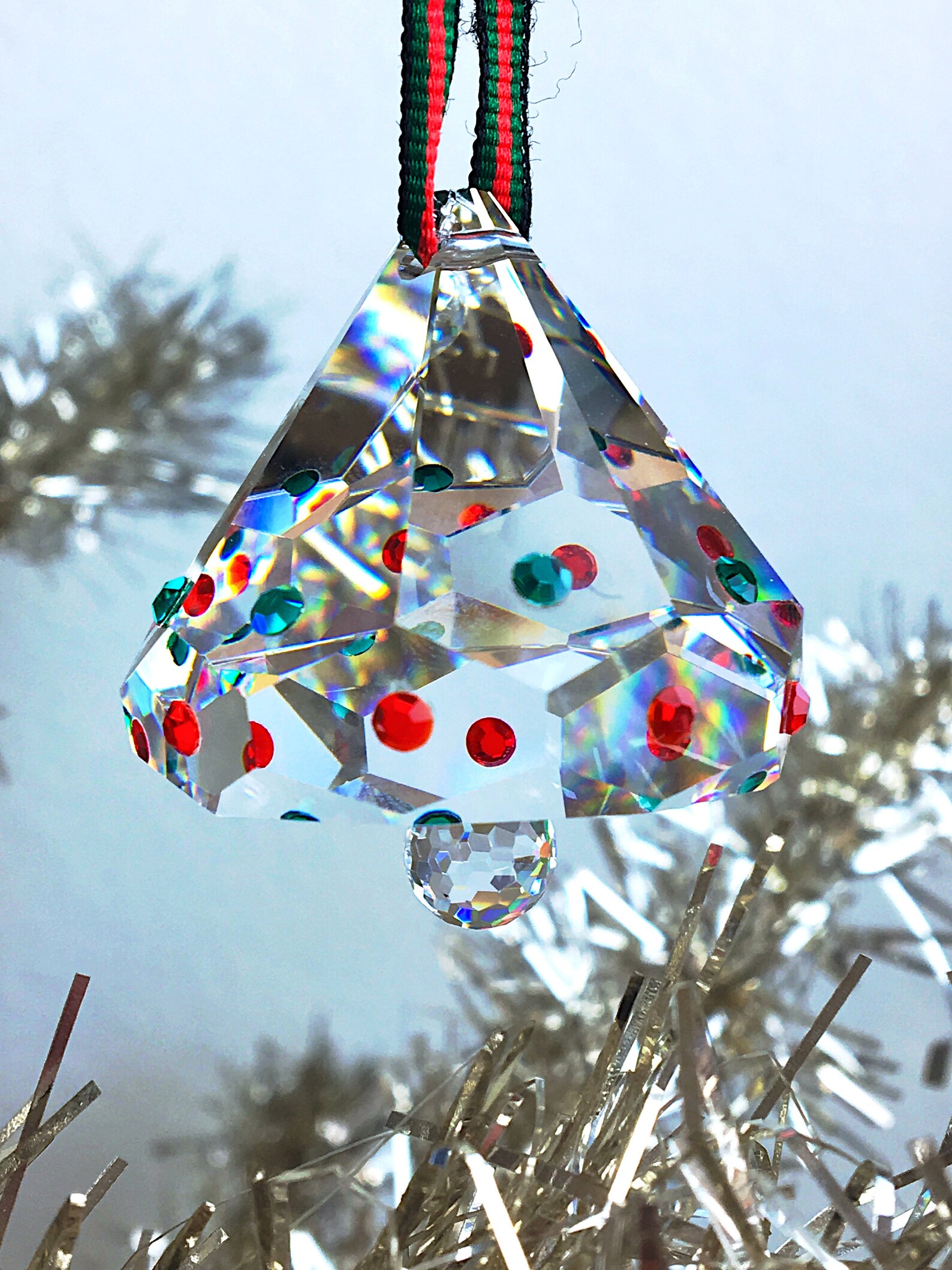 Vintage Crystal Christmas Ornament 1980's cut Crystal Etsy