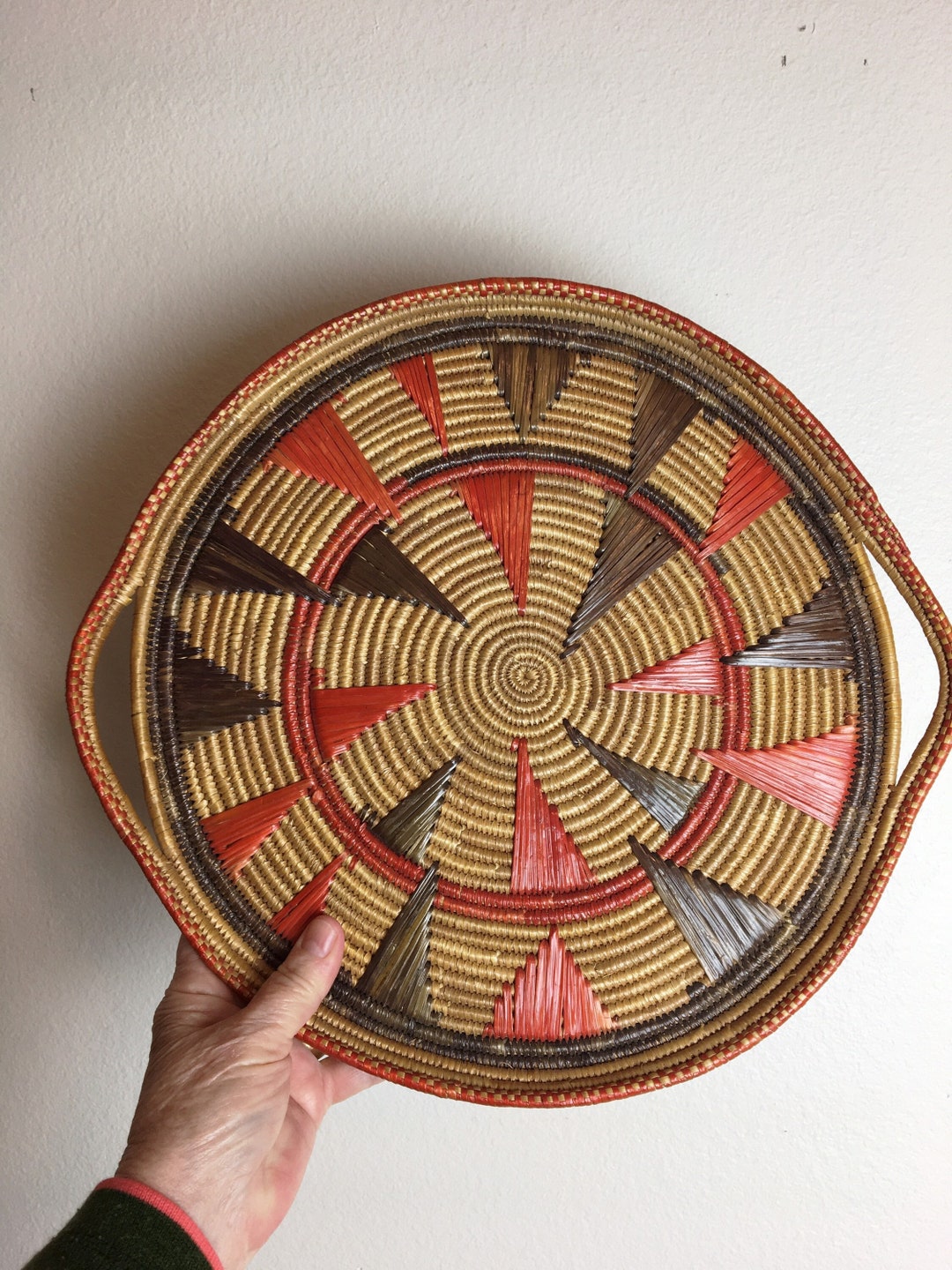 Vintage Navajo Wedding Basket Native American Basket Tray Etsy