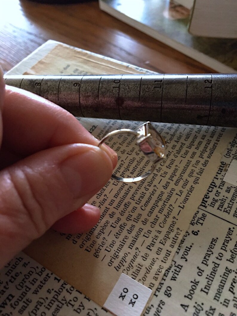 Sterling Silver setting Vintage Golden Rutilated Quartz Ring