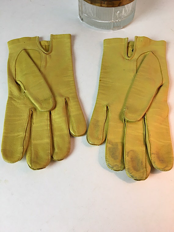 Vintage French Kidskin Leather Driving Gloves, si… - image 9