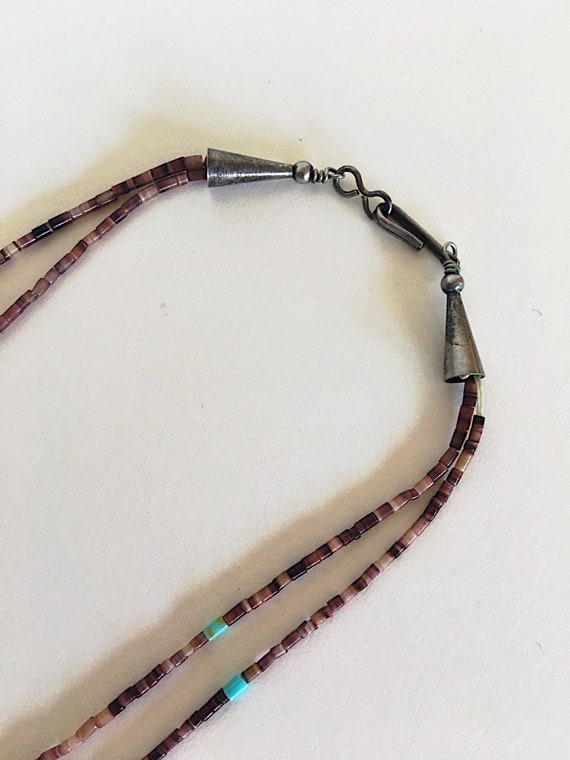 Vintage Zuni Fetish Necklace, Carved Turquoise Bear Totem